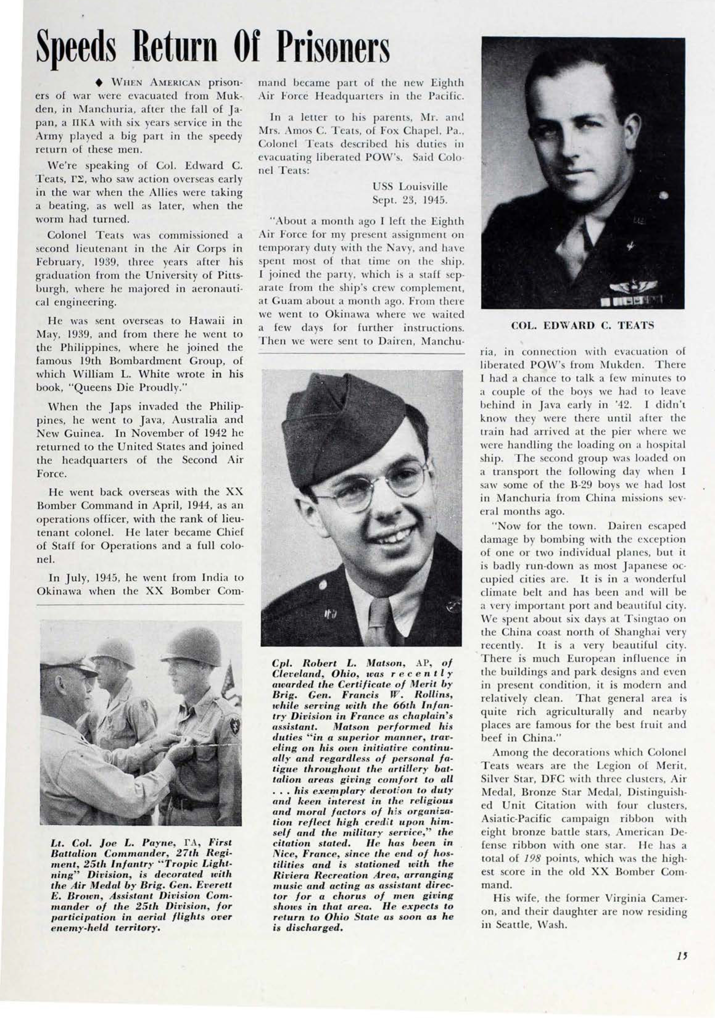 Speeds Return of Prisoners